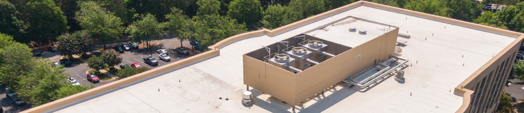 Roof of large commercial building